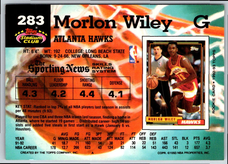 1992 Stadium Club Morlon Wiley