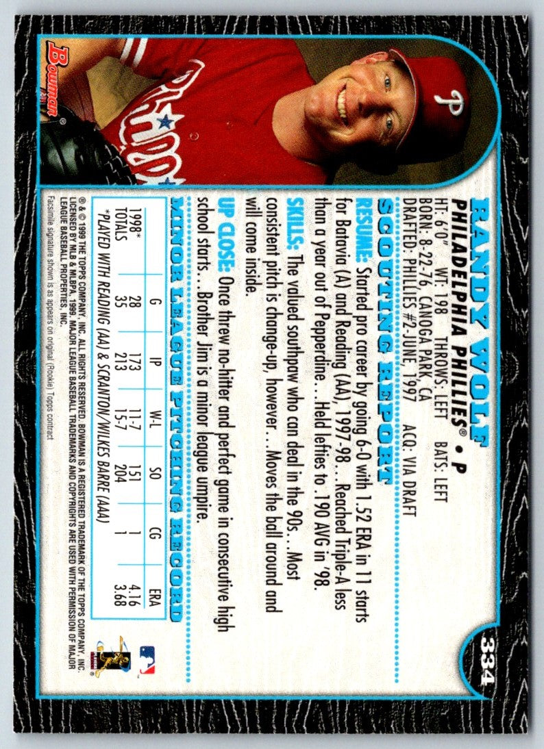 1999 Bowman Randy Wolf