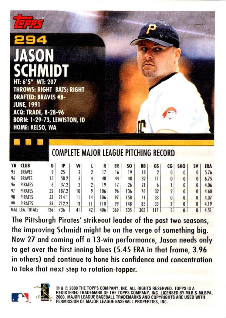 2000 Topps Jason Schmidt