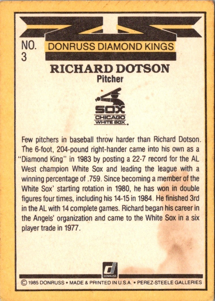 1985 Donruss Rich Dotson