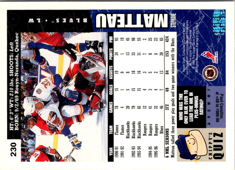 1996 Collector's Choice Stephane Matteau