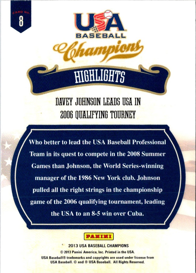 2013 Panini USA Champions Highlights Davey Johnson Leads