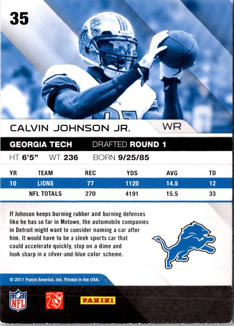 2011 Panini Absolute Memorabilia Calvin Johnson Jr.