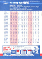 1987 Fleer Update Glossy Chris Speier #U-112