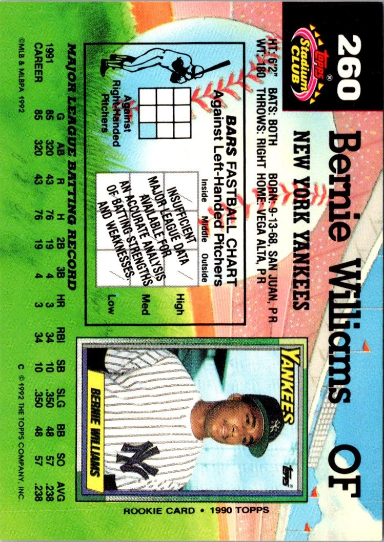 1992 Stadium Club Bernie Williams