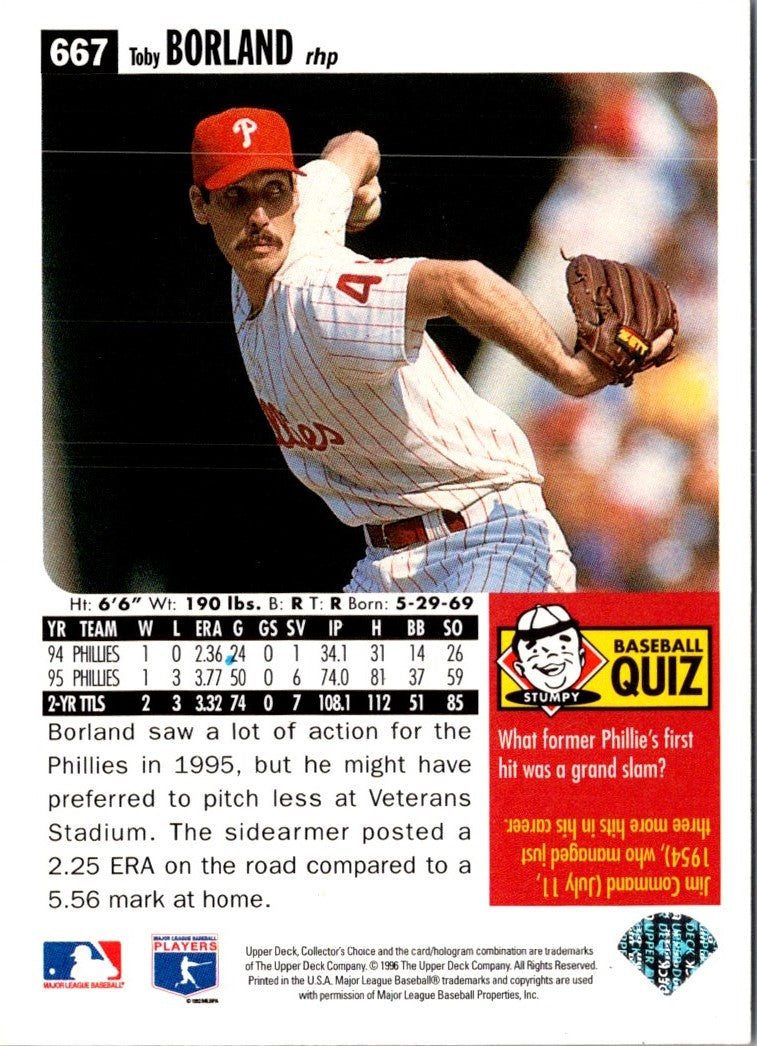 1996 Collector's Choice Silver Signature Toby Borland