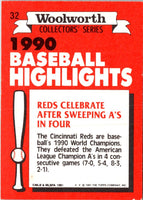 1991 Topps Woolworth Baseball Highlights Reds Celebrate / #32