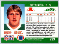 1990 Pro Set Troy Benson #233