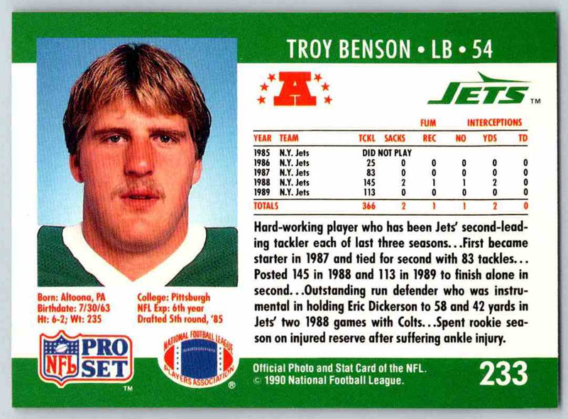 1990 Pro Set Troy Benson