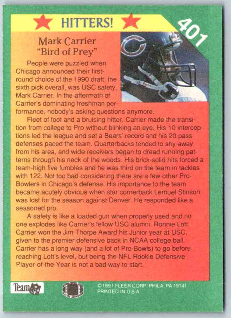 1991 Score Mark Carrier