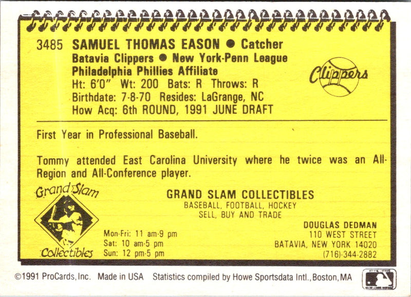 1991 ProCards Tommy Eason