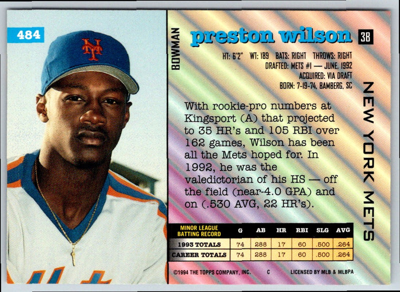 1994 Bowman Preston Wilson