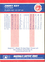 1988 Fleer Hottest Stars Jimmy Key #22