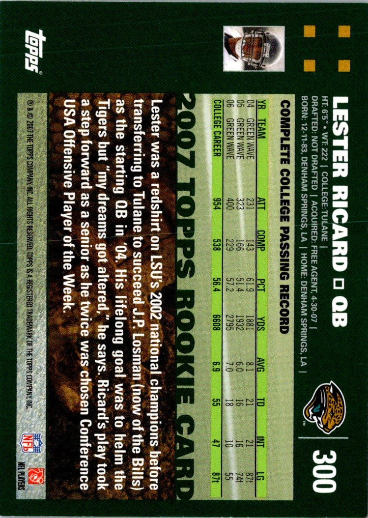 2007 Topps Lester Ricard