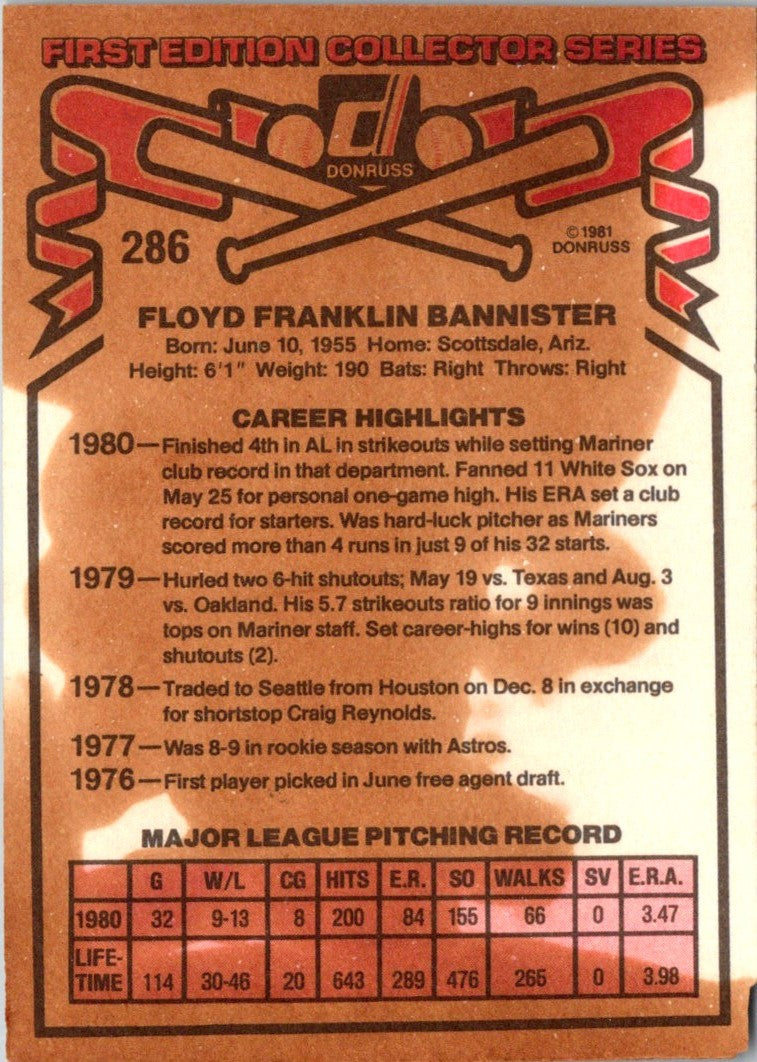 1981 Donruss Floyd Bannister