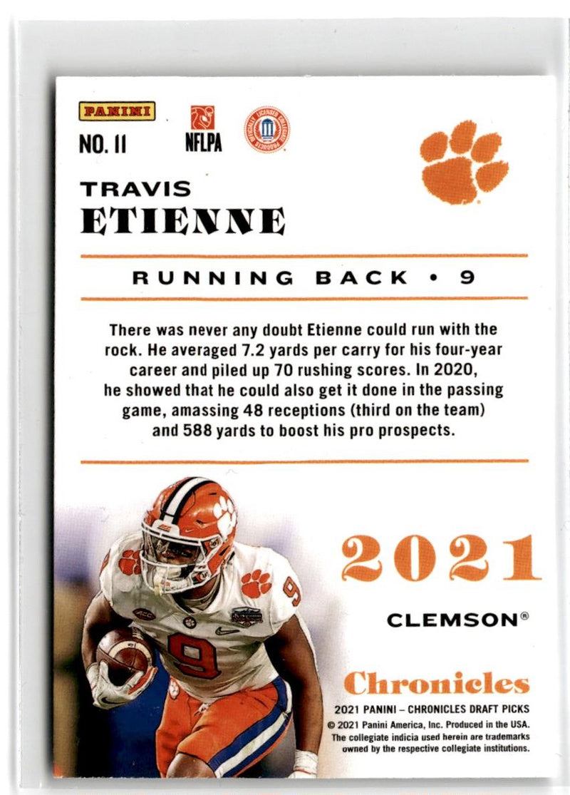 2021 Panini Chronicles Draft Picks Donruss Optic Rated Rookie Bronze Travis Etienne Jr.