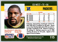 1990 Pro Set Ed West #115 Rookie