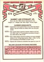 1981 Donruss Sammy Stewart #474