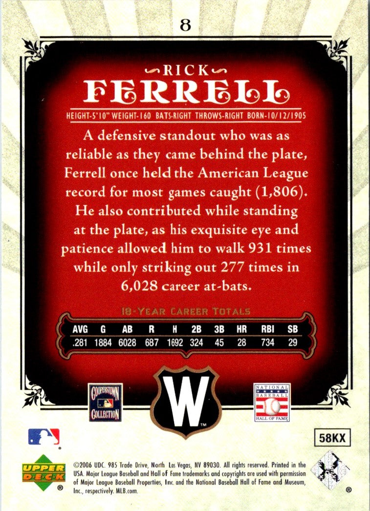 2006 SP Legendary Cuts Rick Ferrell