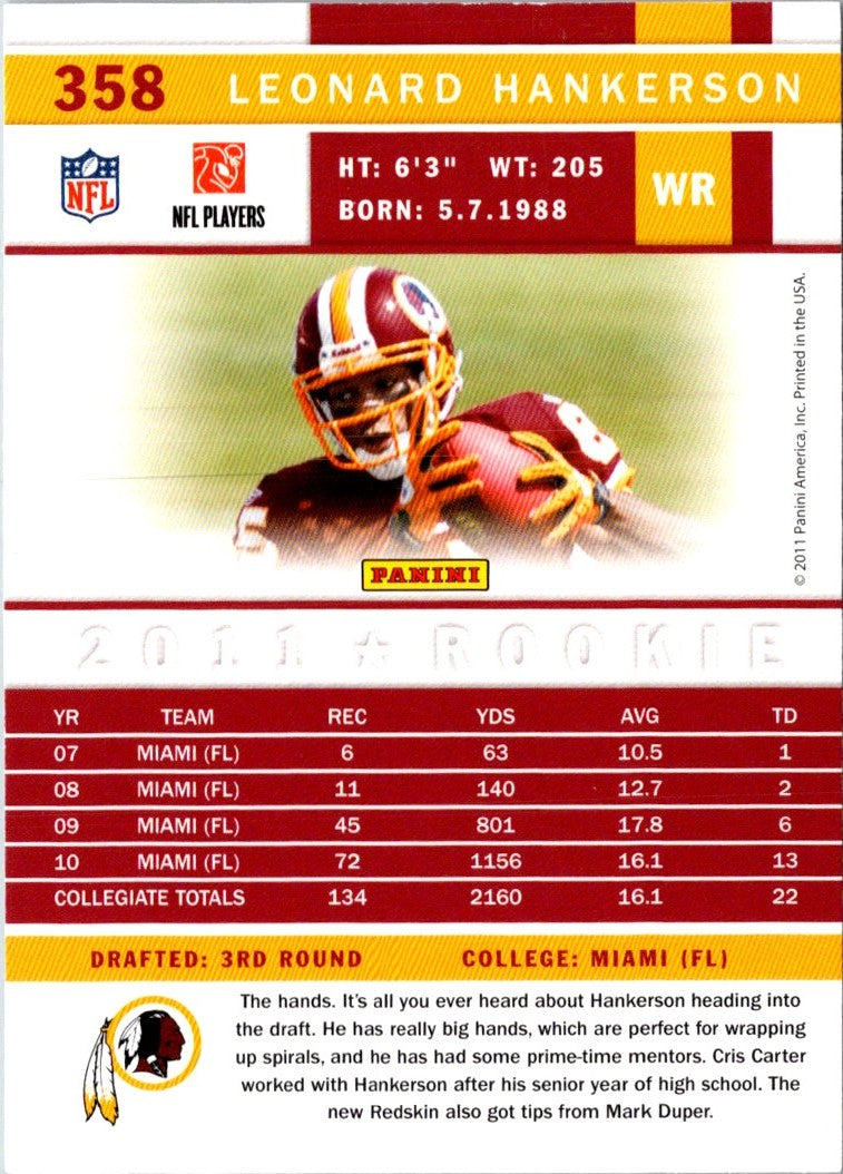 2011 Score Leonard Hankerson