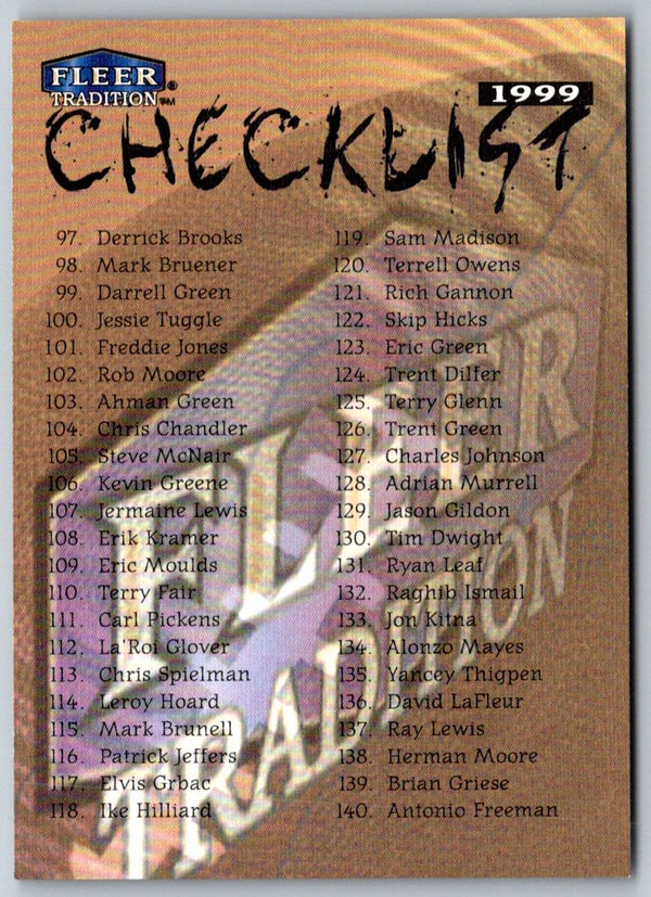 1999 Fleer Tradition Derrick Brooks #97