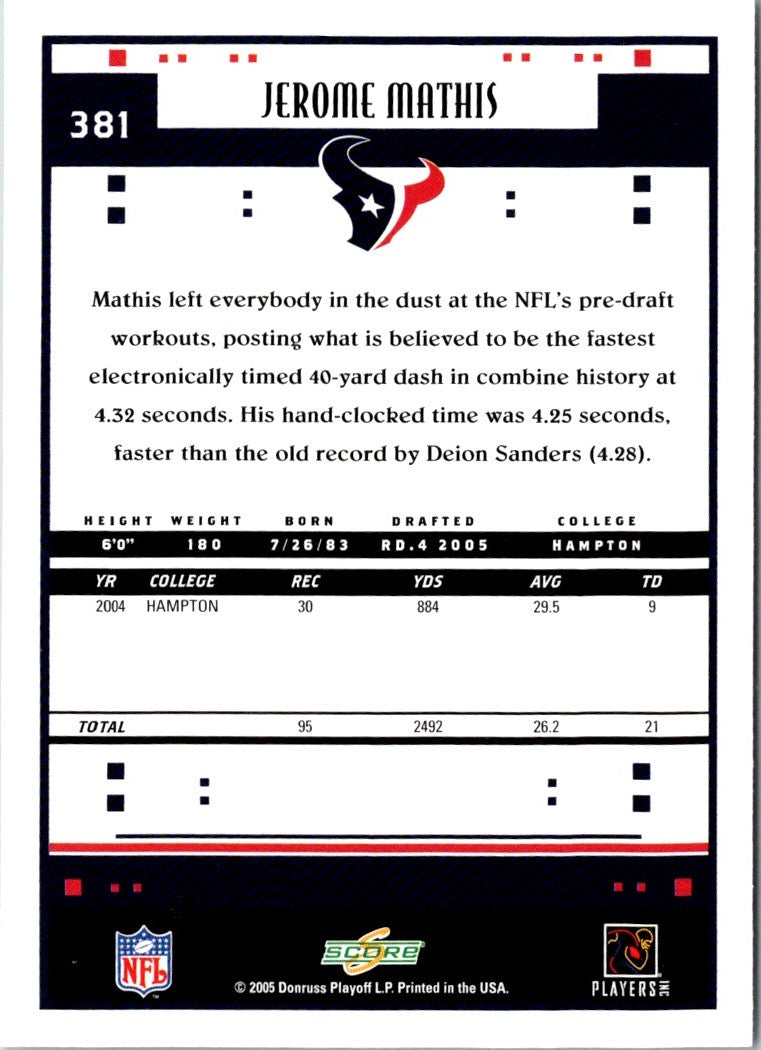 2005 Score Jerome Mathis