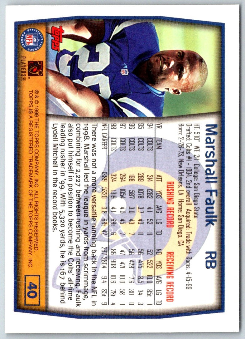 1999 Topps Marshall Faulk