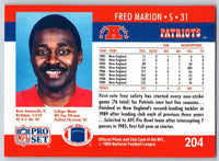 1990 Pro Set Fred Marion #204B