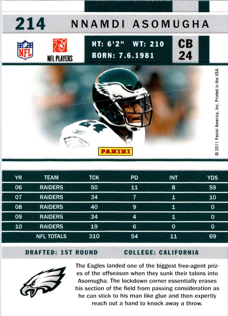 2011 Score Nnamdi Asomugha
