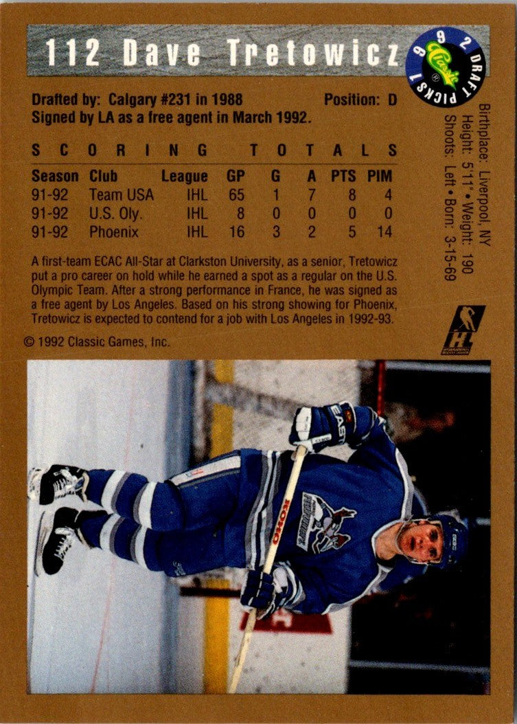 1992 Classic Draft Picks Dave Tretowicz