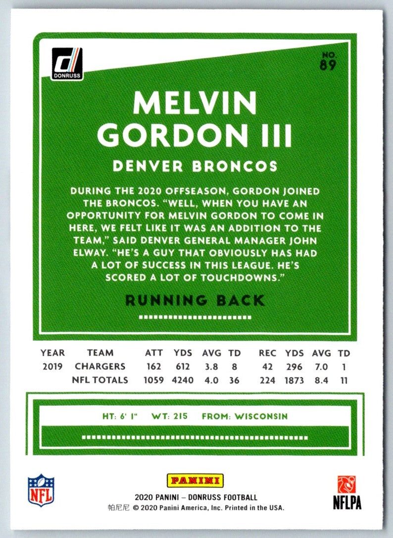 2020 Donruss Melvin Gordon III