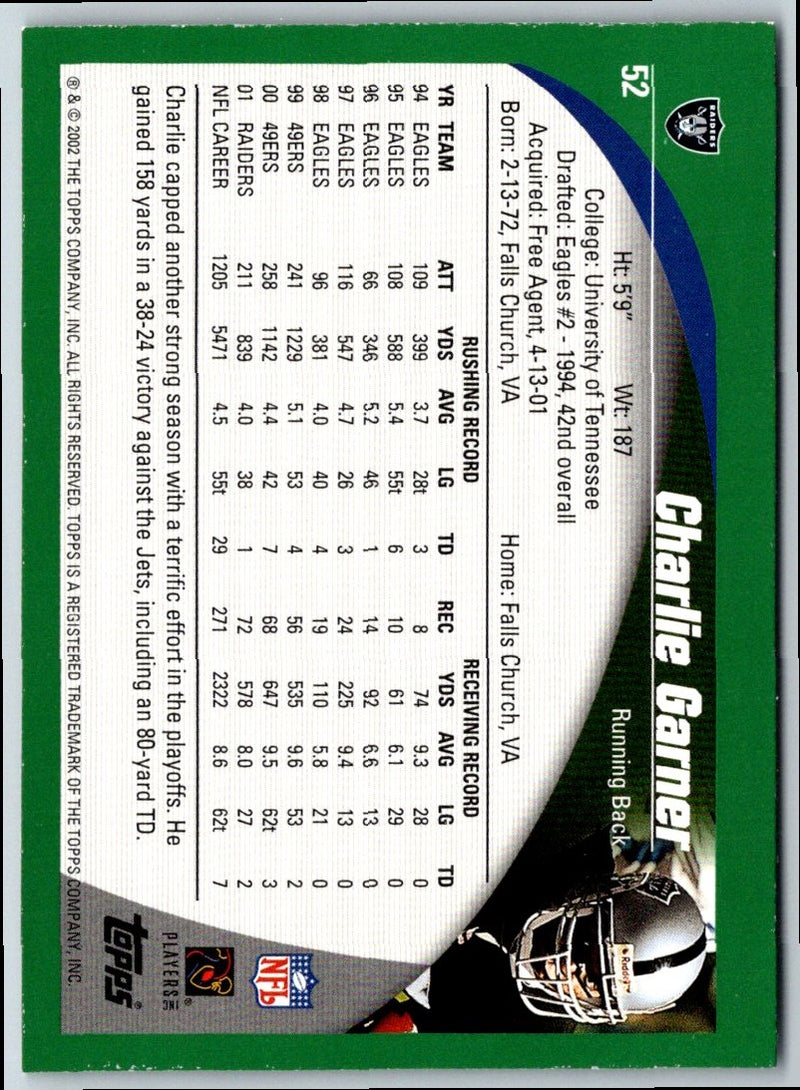 2002 Topps Charlie Garner