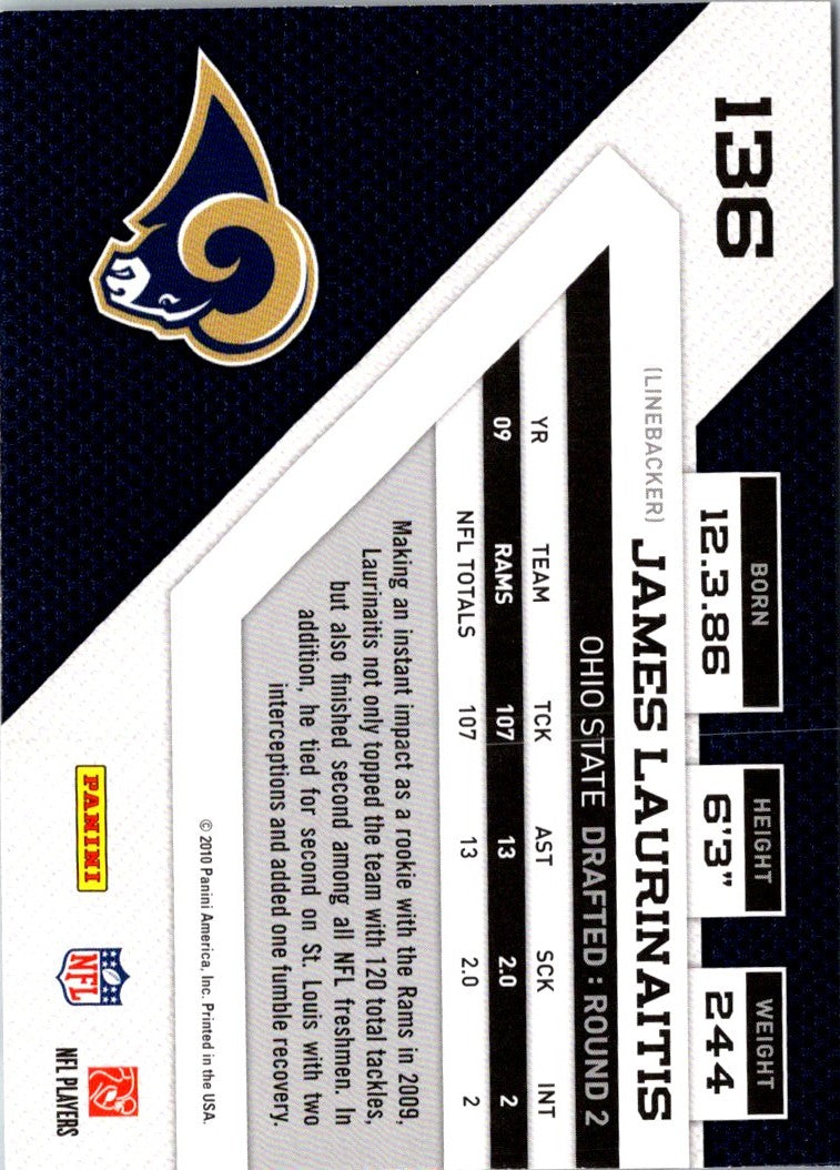 2010 Panini Rookies & Stars James Laurinaitis