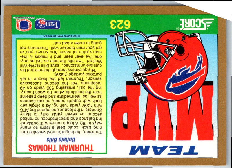 1991 Score Thurman Thomas