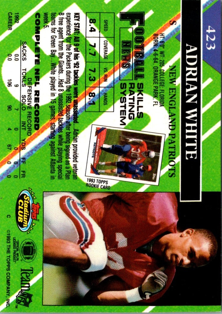 1993 Stadium Club Super Teams Bowl Adrian White