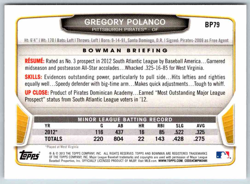 2014 Bowman Gregory Polanco