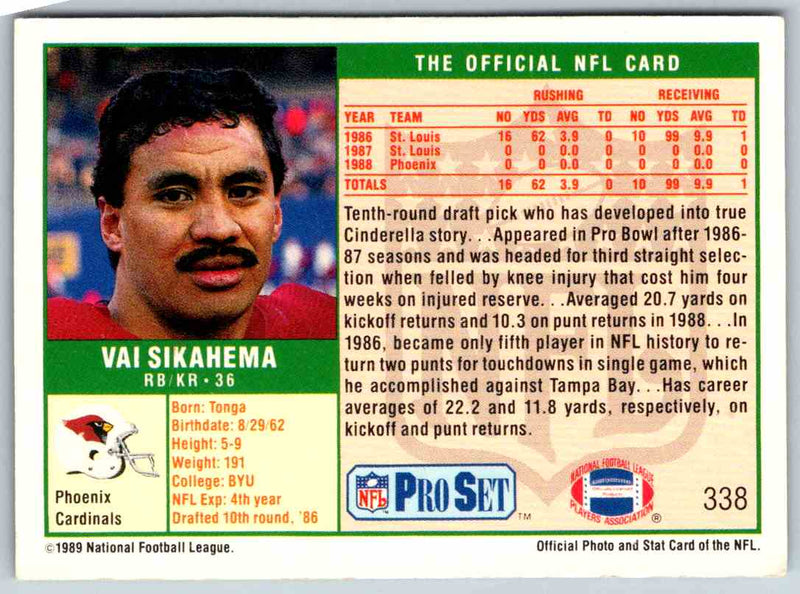 1989 NFL Proset Vai Sikahema