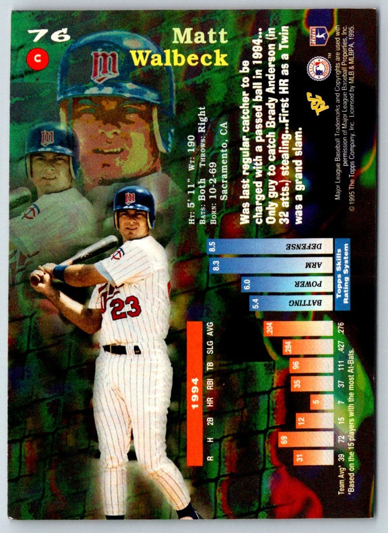 1995 Topps Stadium Club First Day Issue Matt Walbeck