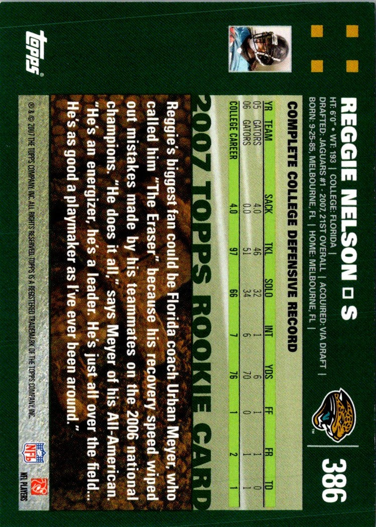 2007 Topps Reggie Nelson