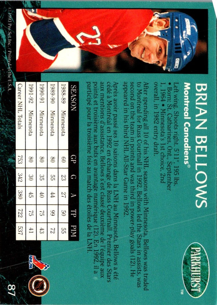 1992 Parkhurst Brian Bellows