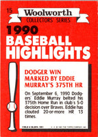 1991 Topps Woolworth Baseball Highlights Eddie Murray #15