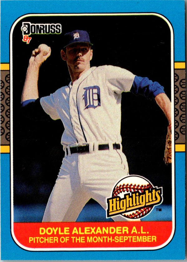 1987 Donruss Highlights Doyle Alexander #52