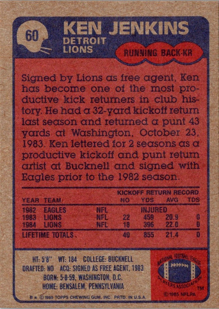 1985 Topps Ken Jenkins