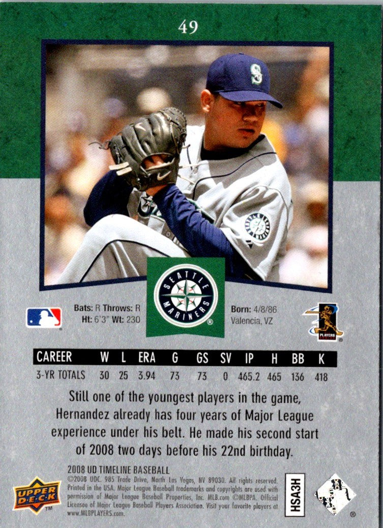 2008 Upper Deck Timeline Felix Hernandez