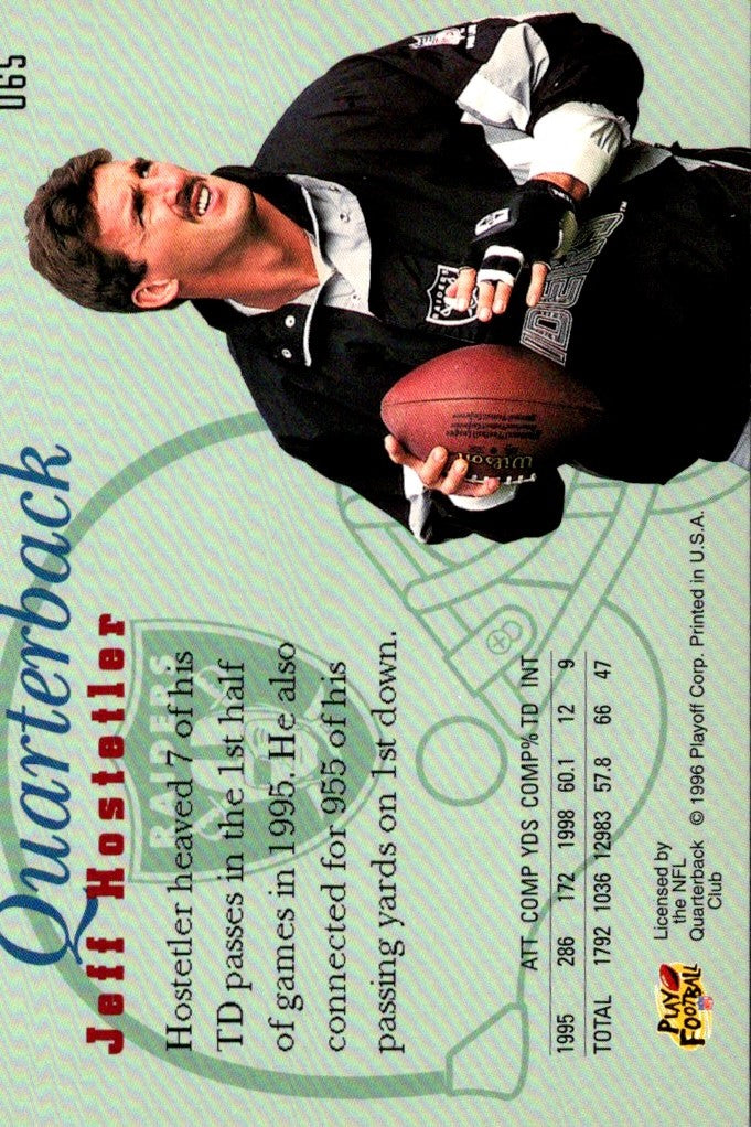 1996 Playoff Prime Jeff Hostetler