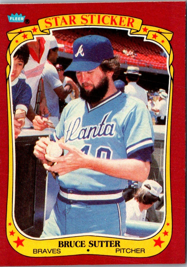 1986 Fleer Star Stickers Bruce Sutter #117