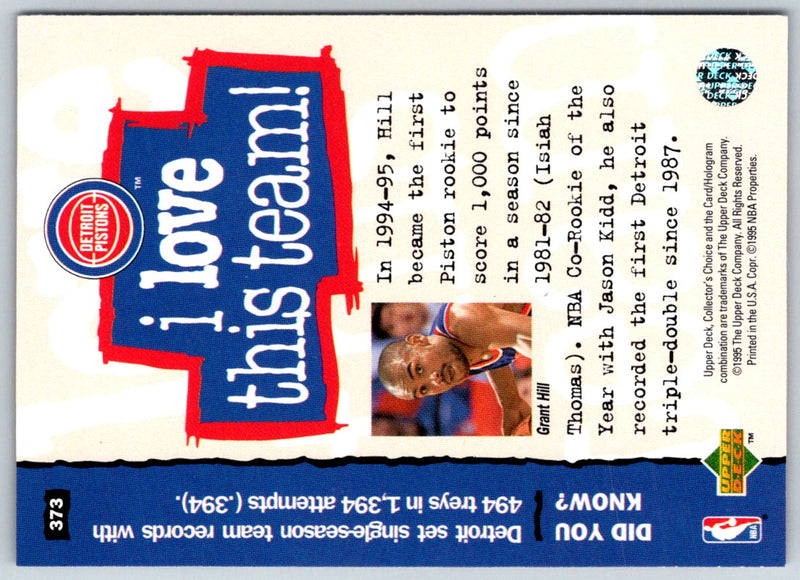 1995 Collector's Choice Grant Hill