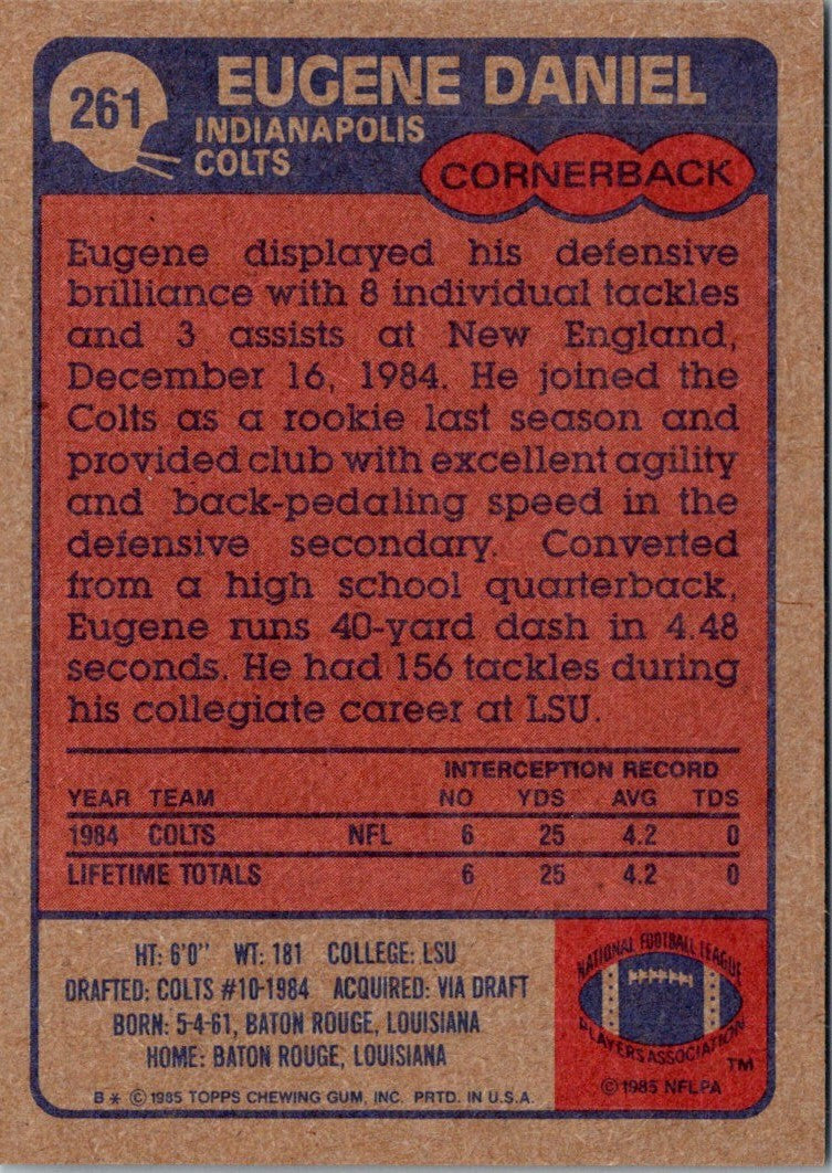 1985 Topps Eugene Daniel