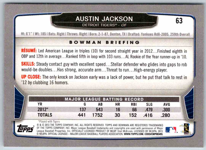 2014 Bowman Austin Jackson