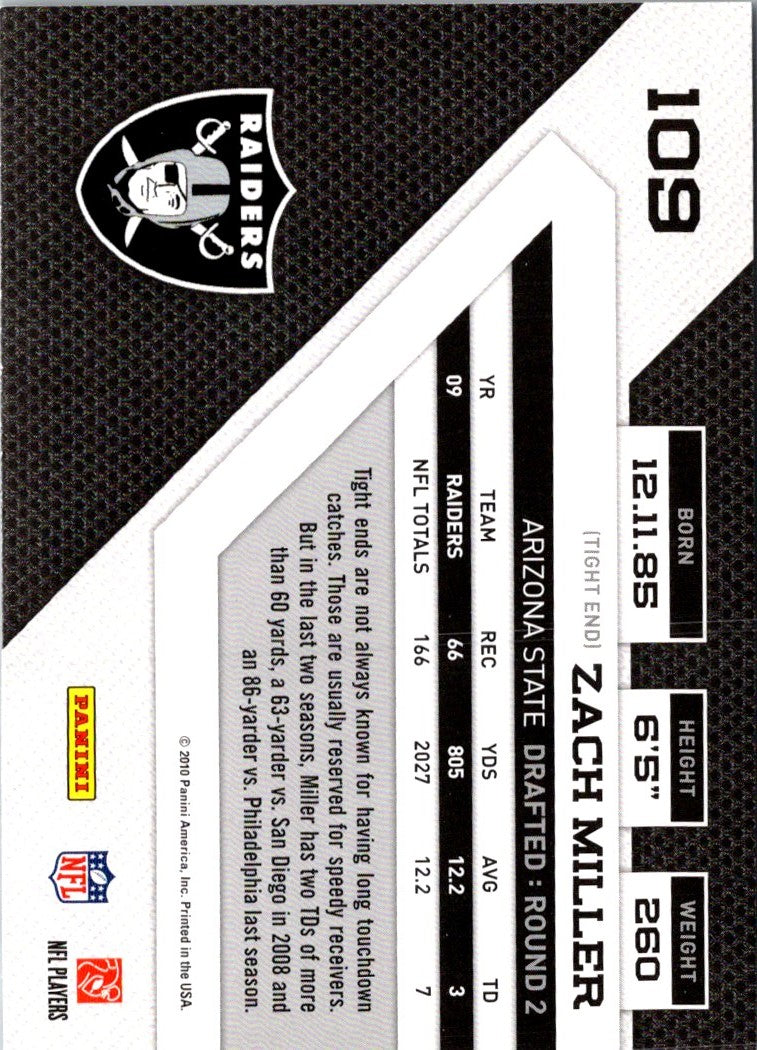 2010 Panini Rookies & Stars Zach Miller